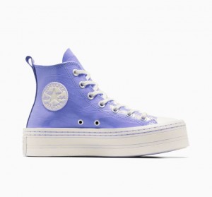 Tenis Plataforma Converse Chuck Taylor All Star Modern Lift Embossed Mujer Azules Claro | COLOMBIA B6418T