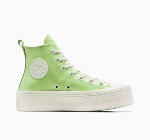 Tenis Plataforma Converse Chuck Taylor All Star Modern Lift Embossed Mujer Verde Claro | COLOMBIA B3248P