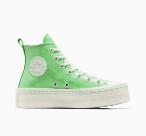 Tenis Plataforma Converse Chuck Taylor All Star Modern Lift Embossed Mujer Verde Claro | COLOMBIA Y3460T