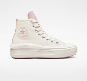 Tenis Plataforma Converse Chuck Taylor All Star Move Tonal Materials Mujer Blancas | COLOMBIA E0461V