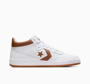 Tenis Skate Converse Cons Fastbreak Pro Leather & Nylon Hombre Blancas Marrones | COLOMBIA A4719Z