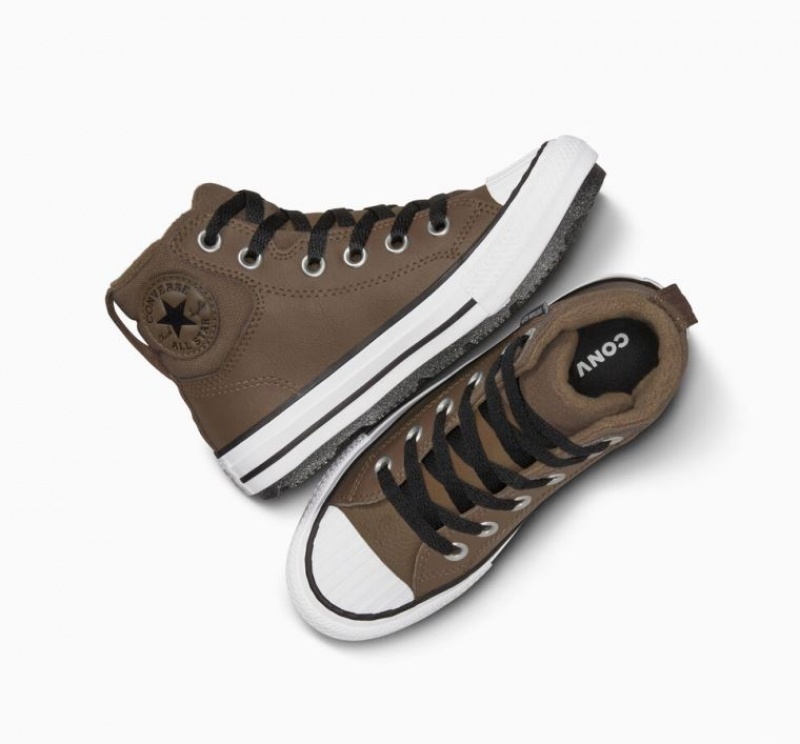 Botas Converse Chuck Taylor All Star Berkshire Leather Niños Marrones | COLOMBIA P3498W