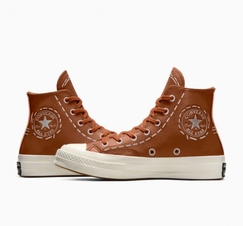 Tenis Converse Chuck 70 Bold Stitch Altos Mujer Marrones | COLOMBIA V0613I