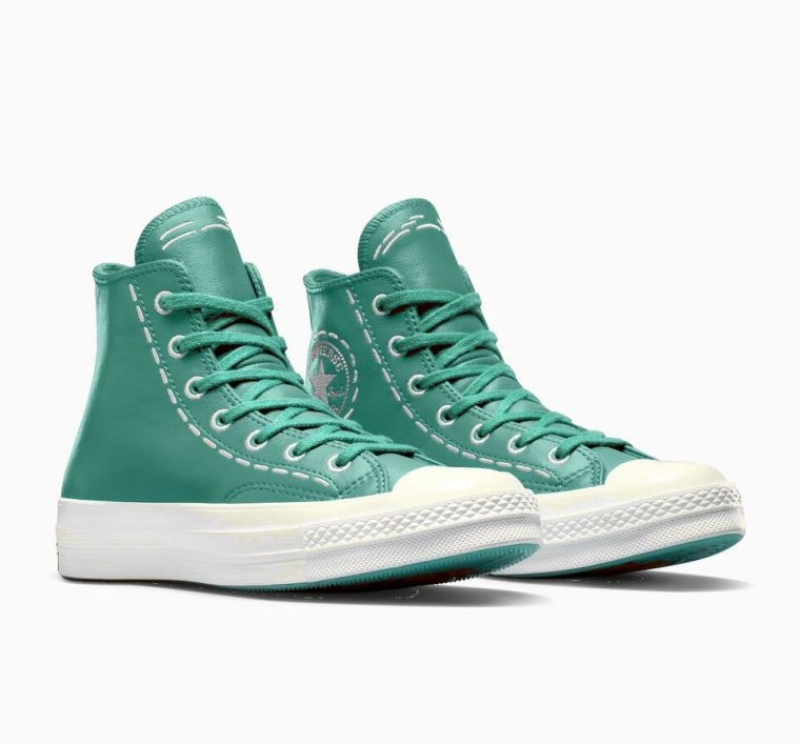 Tenis Converse Chuck 70 Bold Stitch Altos Mujer Turquesa | COLOMBIA R3659M