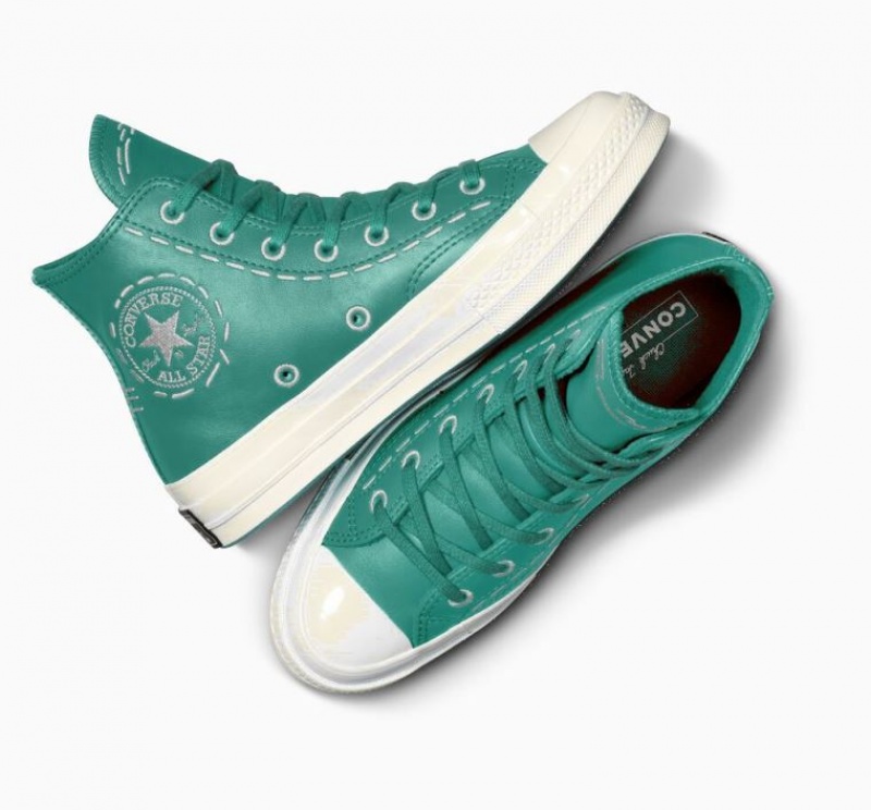 Tenis Converse Chuck 70 Bold Stitch Altos Mujer Turquesa | COLOMBIA R3659M