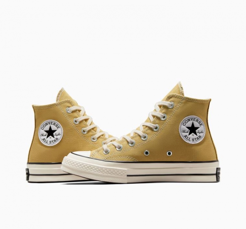 Tenis Converse Chuck 70 Canvas Altos Mujer Amarillo | COLOMBIA Z9546J