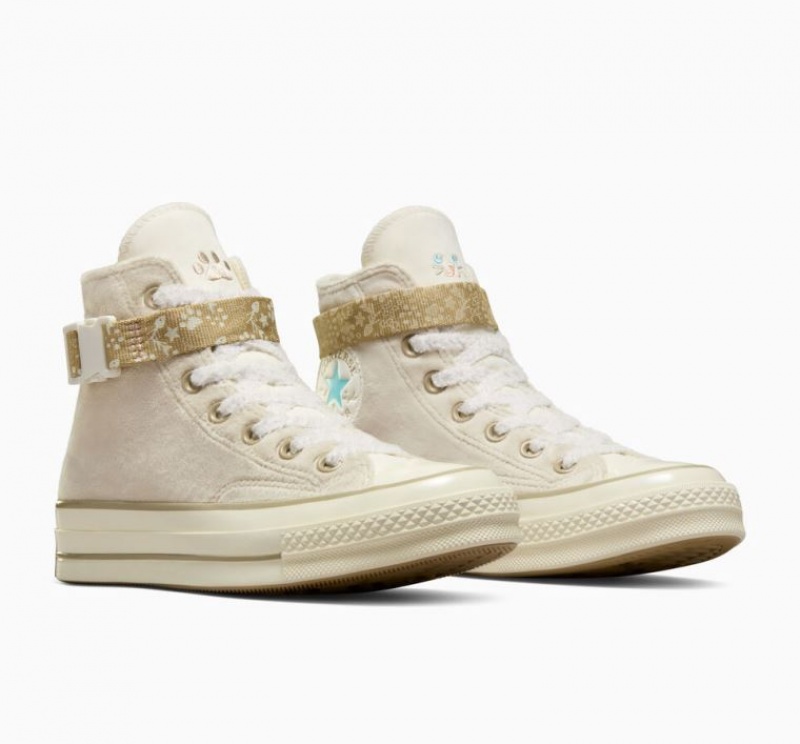 Tenis Converse Chuck 70 Cat Inspired Altos Mujer Blancas | COLOMBIA F4675A