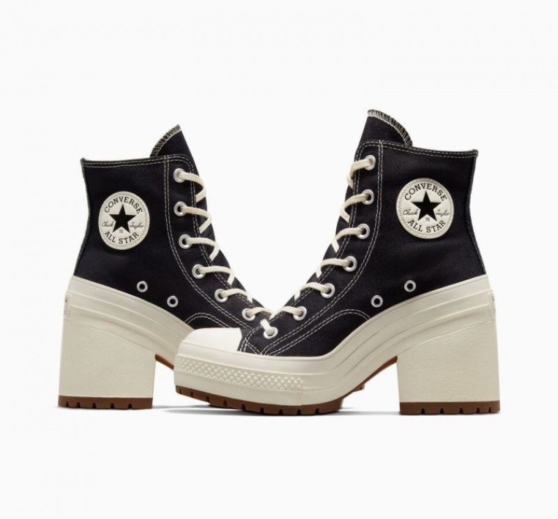 Tenis Converse Chuck 70 De Luxe Heel Altos Mujer Negras | COLOMBIA H4153P