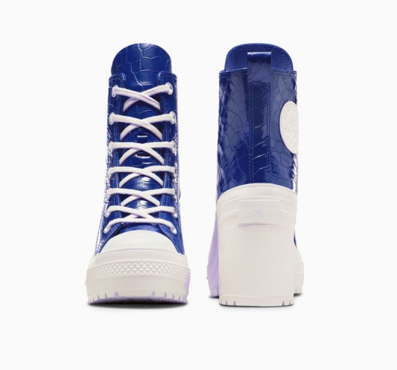 Tenis Converse Chuck 70 De Luxe Heel Embossed Altos Mujer Azules | COLOMBIA A2037J