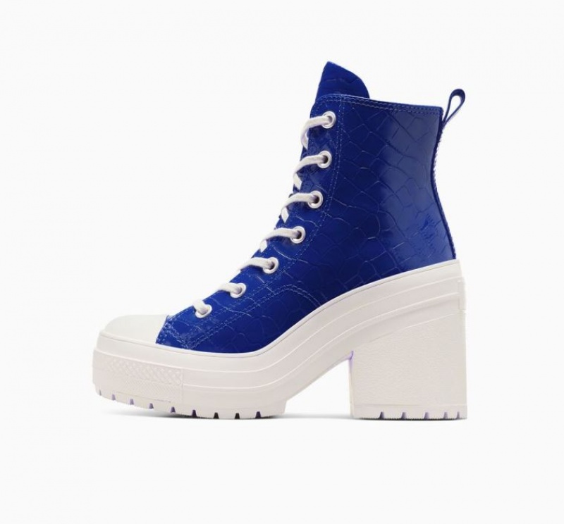 Tenis Converse Chuck 70 De Luxe Heel Embossed Altos Mujer Azules | COLOMBIA A2037J