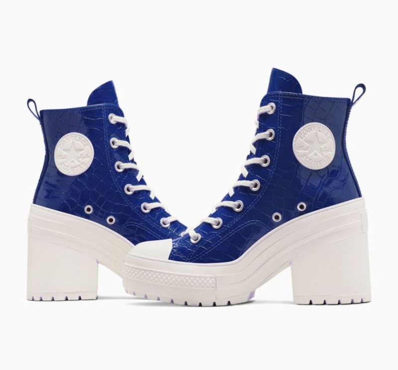 Tenis Converse Chuck 70 De Luxe Heel Embossed Altos Mujer Azules | COLOMBIA A2037J