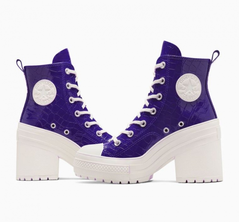 Tenis Converse Chuck 70 De Luxe Heel Embossed Altos Mujer Azules | COLOMBIA S8756D