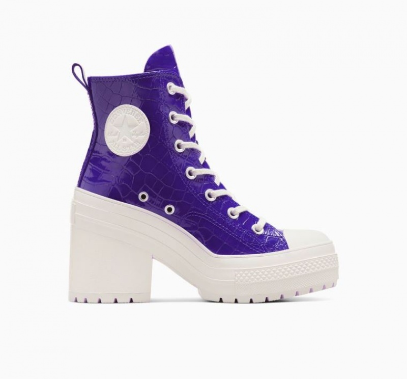 Tenis Converse Chuck 70 De Luxe Heel Embossed Altos Mujer Azules | COLOMBIA S8756D