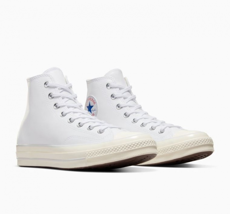 Tenis Converse Chuck 70 Leather Altos Hombre Blancas | COLOMBIA N9670A