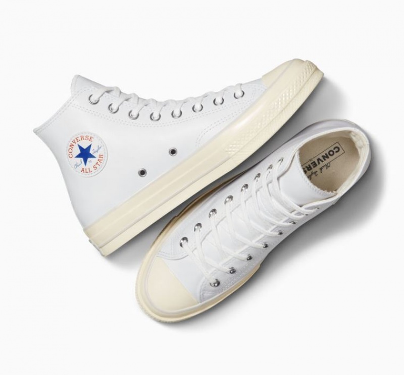 Tenis Converse Chuck 70 Leather Altos Hombre Blancas | COLOMBIA N9670A