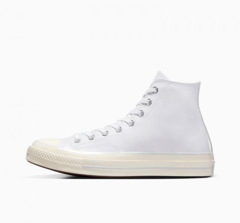 Tenis Converse Chuck 70 Leather Altos Hombre Blancas | COLOMBIA N9670A