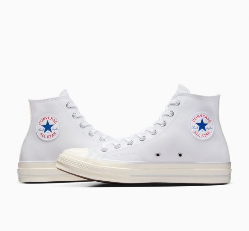 Tenis Converse Chuck 70 Leather Altos Hombre Blancas | COLOMBIA N9670A