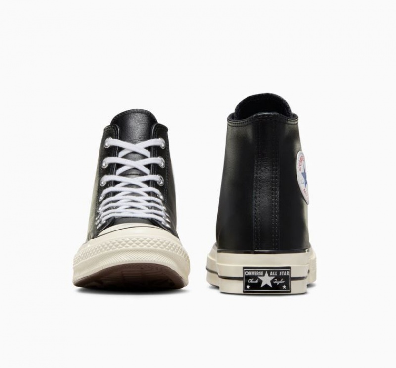 Tenis Converse Chuck 70 Leather Altos Mujer Negras | COLOMBIA Z8163M