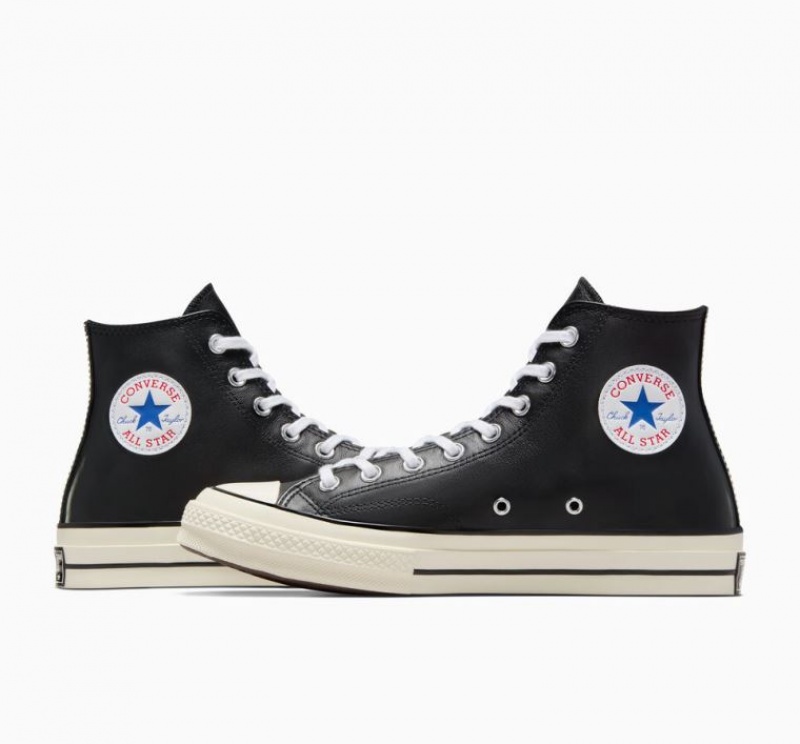 Tenis Converse Chuck 70 Leather Altos Mujer Negras | COLOMBIA Z8163M