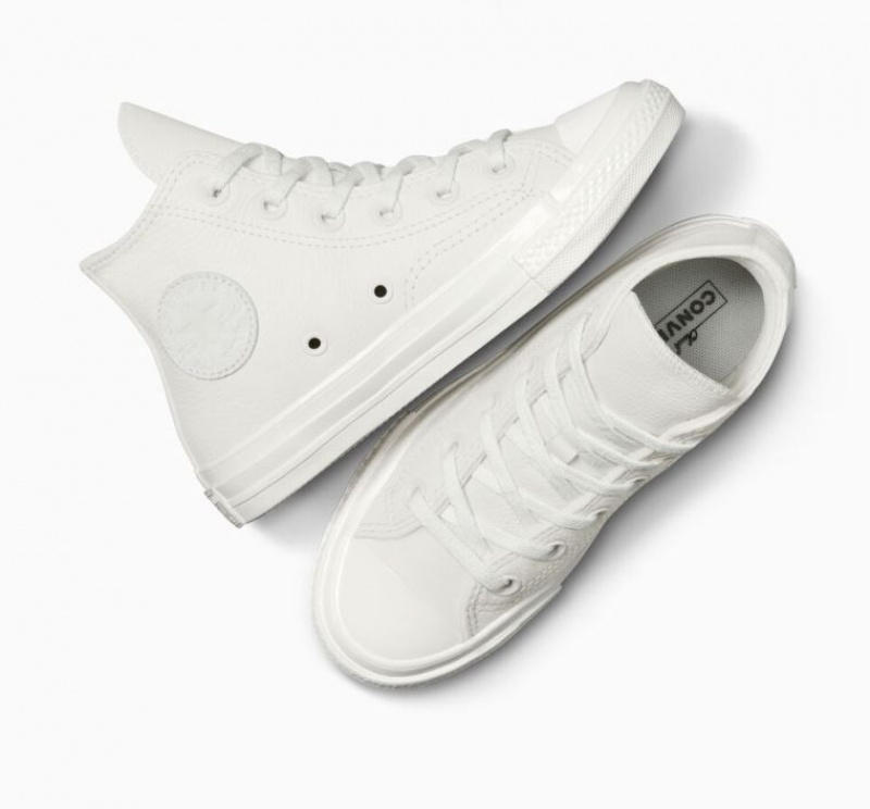 Tenis Converse Chuck 70 Leather Altos Niños Blancas | COLOMBIA C5742D