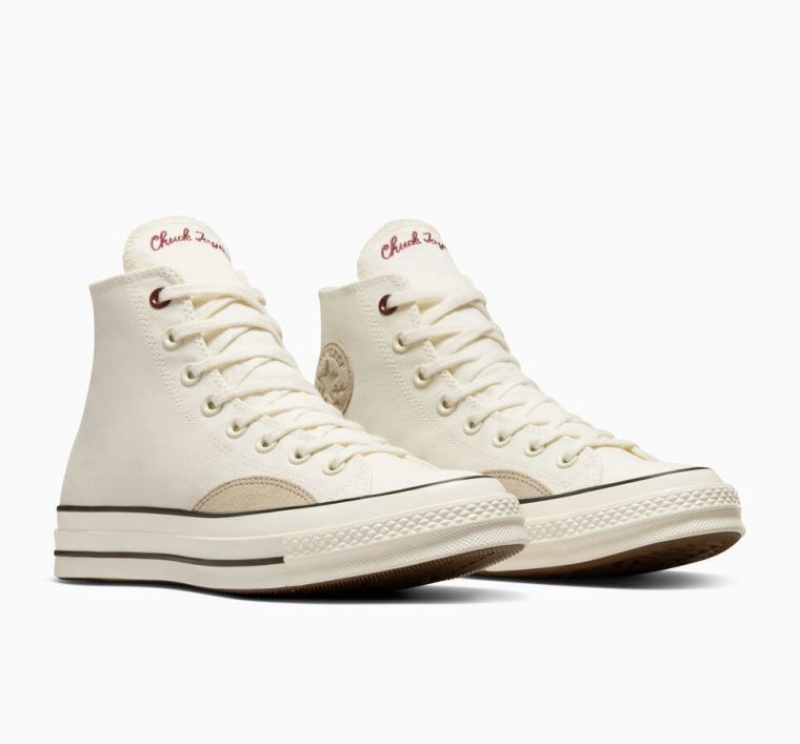 Tenis Converse Chuck 70 Mixed Materials Altos Hombre Blancas | COLOMBIA T5724O