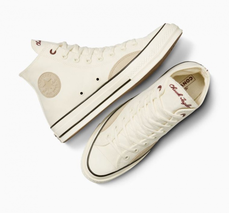 Tenis Converse Chuck 70 Mixed Materials Altos Hombre Blancas | COLOMBIA T5724O