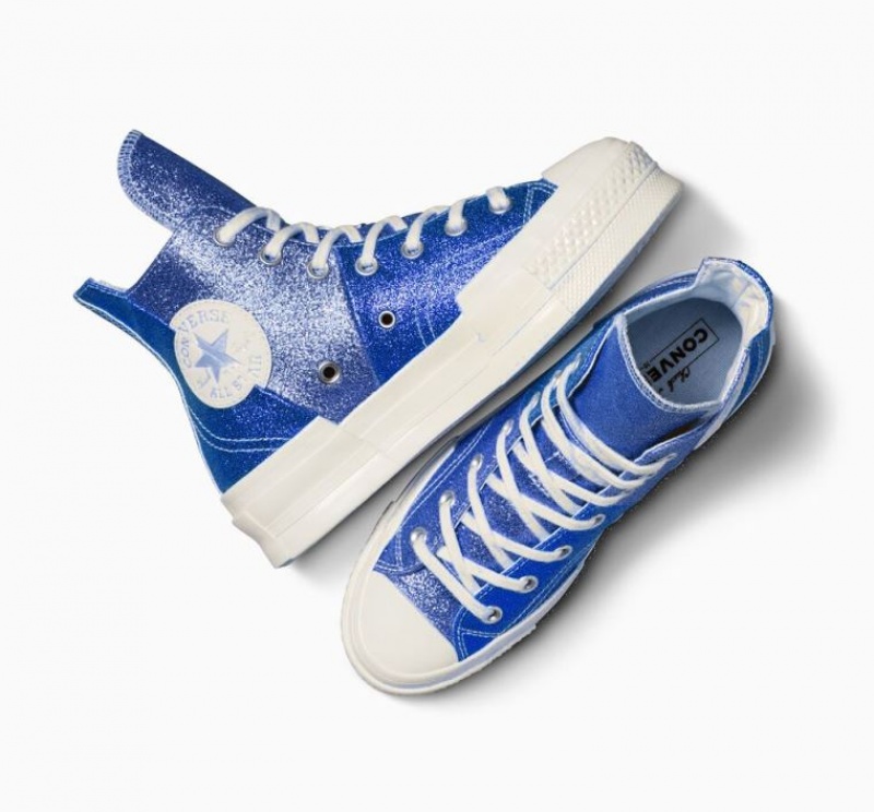 Tenis Converse Chuck 70 Plus Glitter Altos Mujer Azules | COLOMBIA E7489N