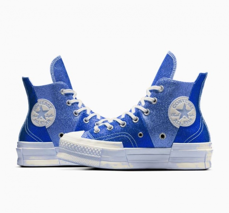 Tenis Converse Chuck 70 Plus Glitter Altos Mujer Azules | COLOMBIA E7489N