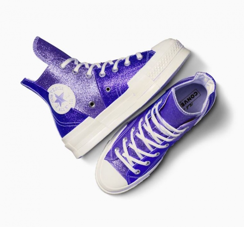 Tenis Converse Chuck 70 Plus Glitter Altos Mujer Azules | COLOMBIA W1657G