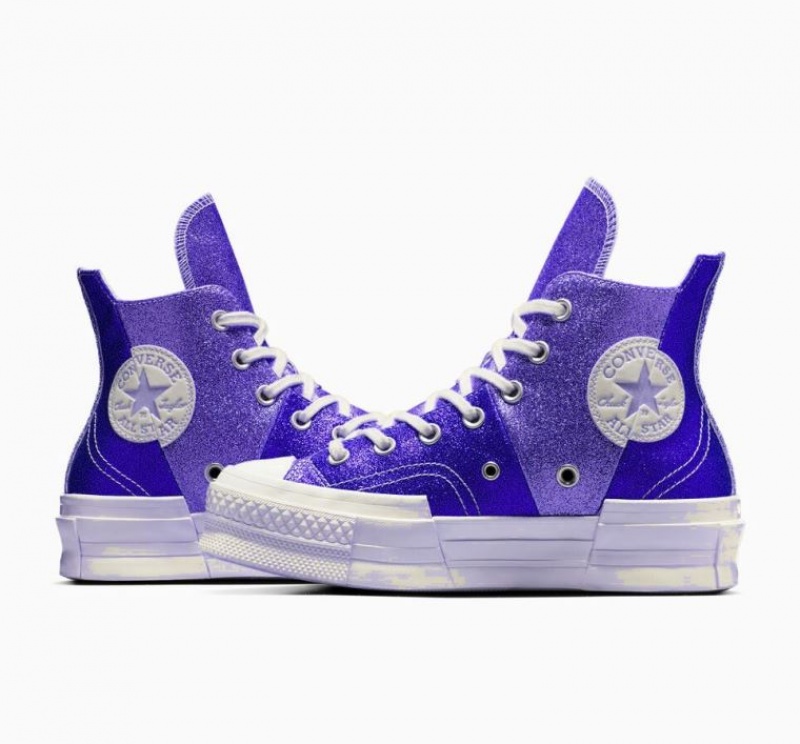 Tenis Converse Chuck 70 Plus Glitter Altos Mujer Azules | COLOMBIA W1657G