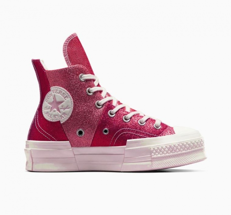 Tenis Converse Chuck 70 Plus Glitter Altos Mujer Rojas | COLOMBIA U8207O