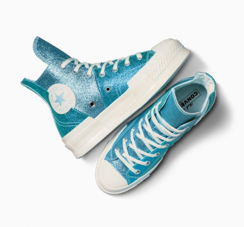 Tenis Converse Chuck 70 Plus Glitter Altos Mujer Azules | COLOMBIA Q2438J