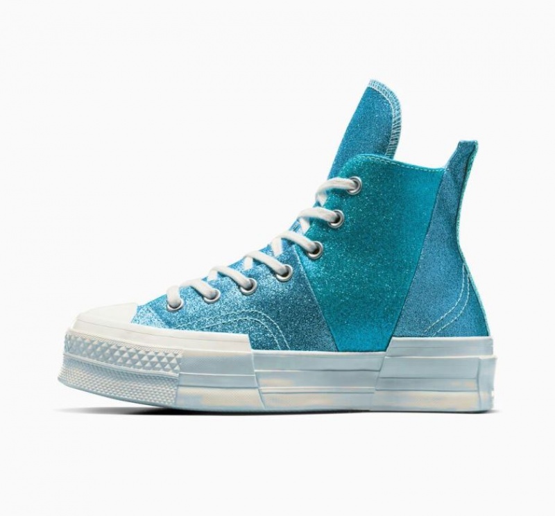 Tenis Converse Chuck 70 Plus Glitter Altos Mujer Azules | COLOMBIA Q2438J