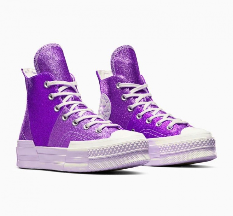 Tenis Converse Chuck 70 Plus Glitter Altos Hombre Moradas | COLOMBIA D7061Q