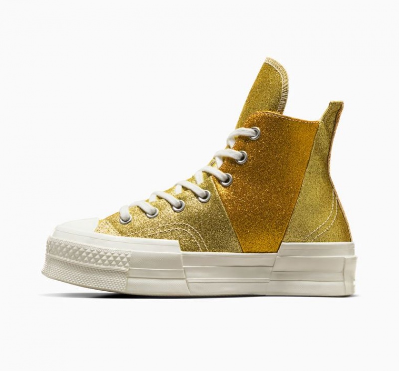 Tenis Converse Chuck 70 Plus Glitter Altos Hombre Doradas Oscuro | COLOMBIA B0138Q