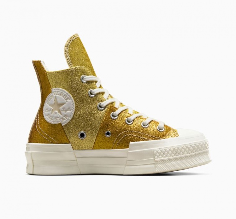 Tenis Converse Chuck 70 Plus Glitter Altos Hombre Doradas Oscuro | COLOMBIA B0138Q