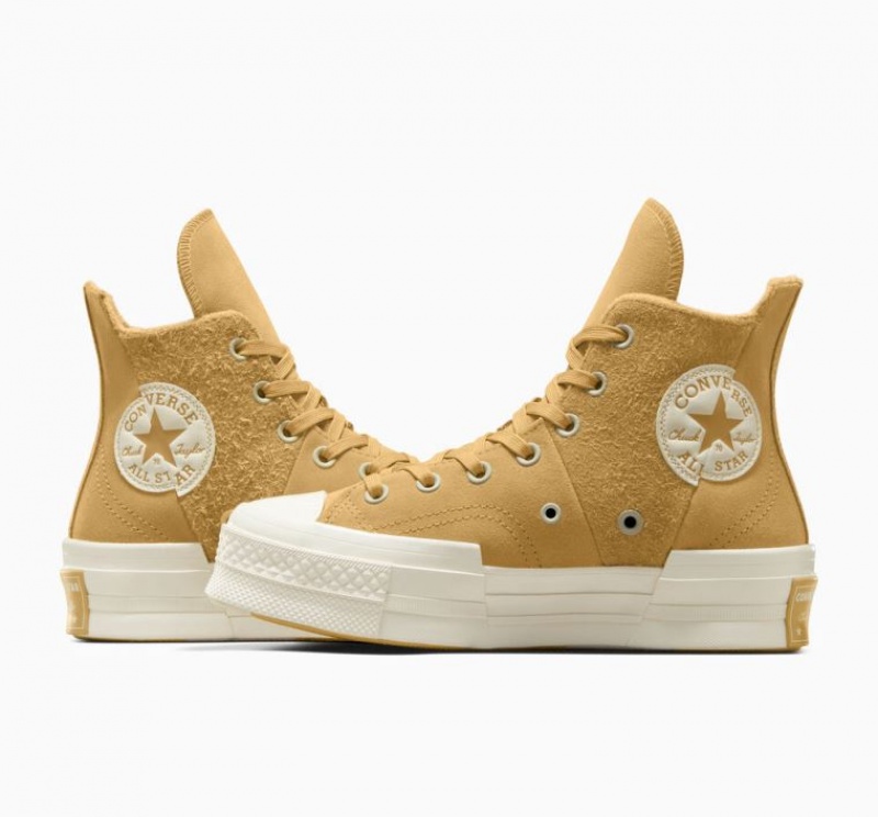 Tenis Converse Chuck 70 Plus Suede Altos Mujer Amarillo | COLOMBIA Z1640D