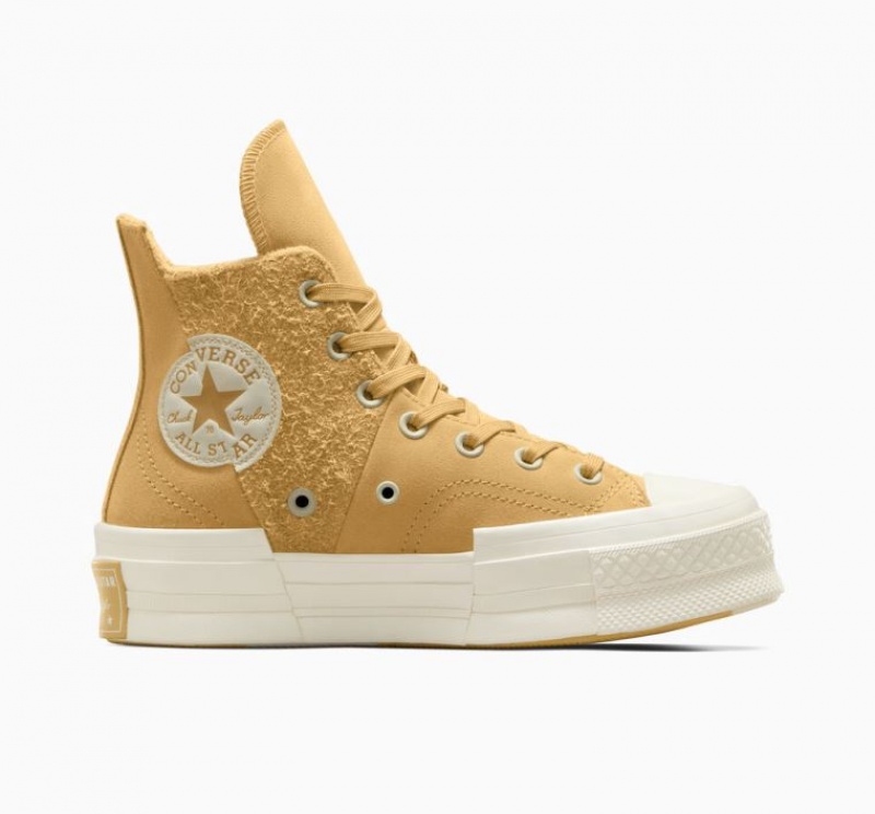 Tenis Converse Chuck 70 Plus Suede Altos Mujer Amarillo | COLOMBIA Z1640D