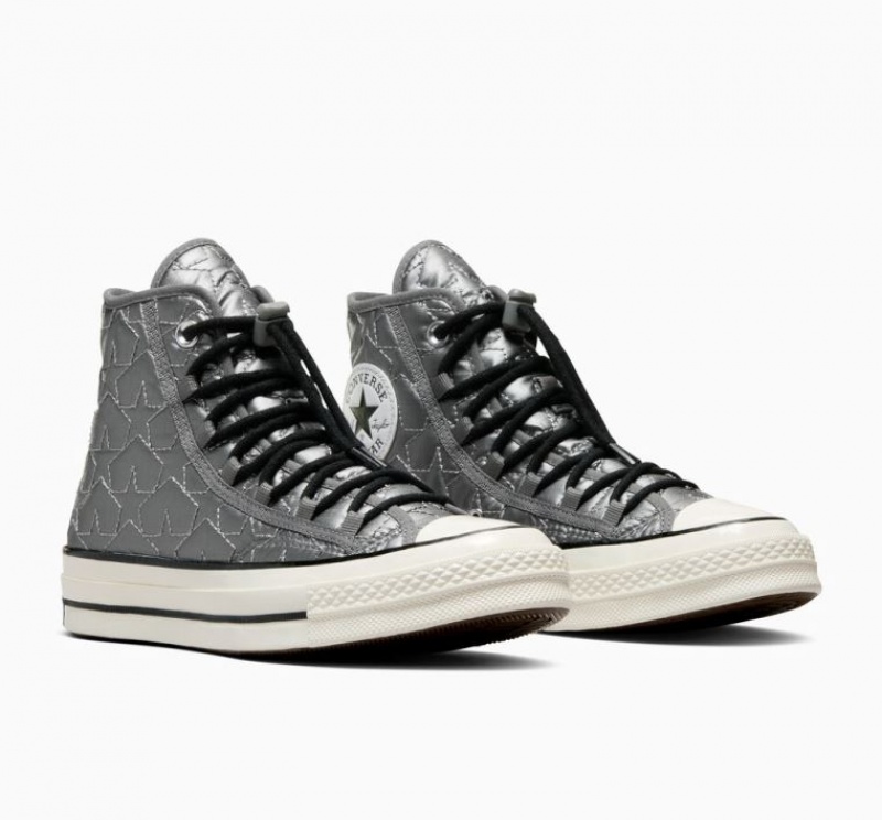 Tenis Converse Chuck 70 Quilted Altos Mujer Gris | COLOMBIA E5647G