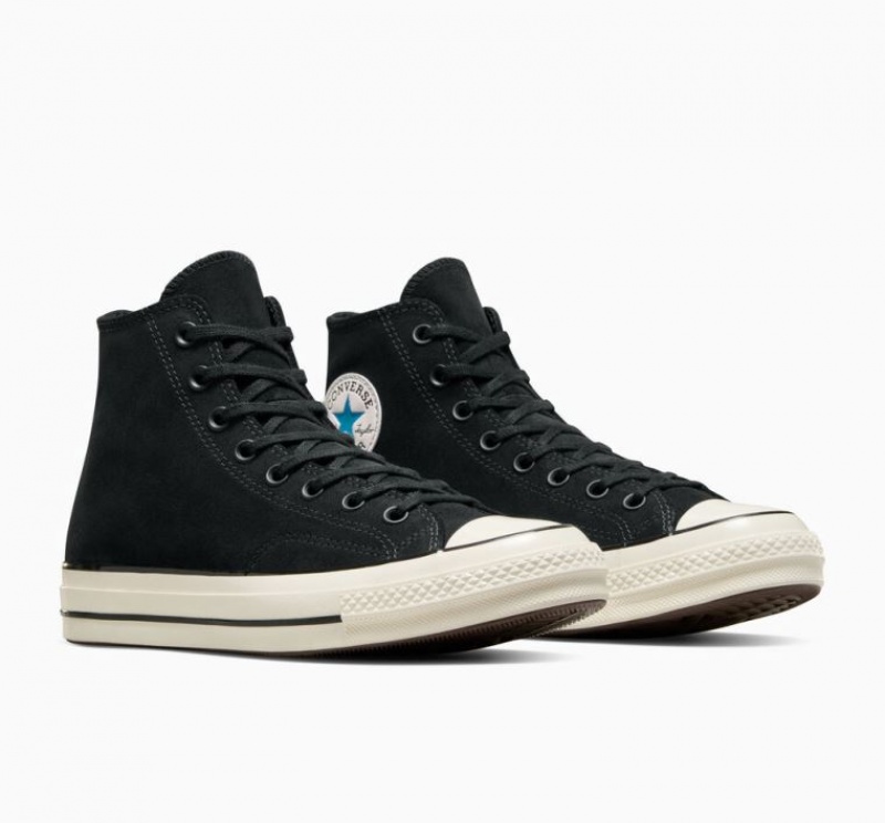 Tenis Converse Chuck 70 Suede Altos Mujer Negras | COLOMBIA M1794Z