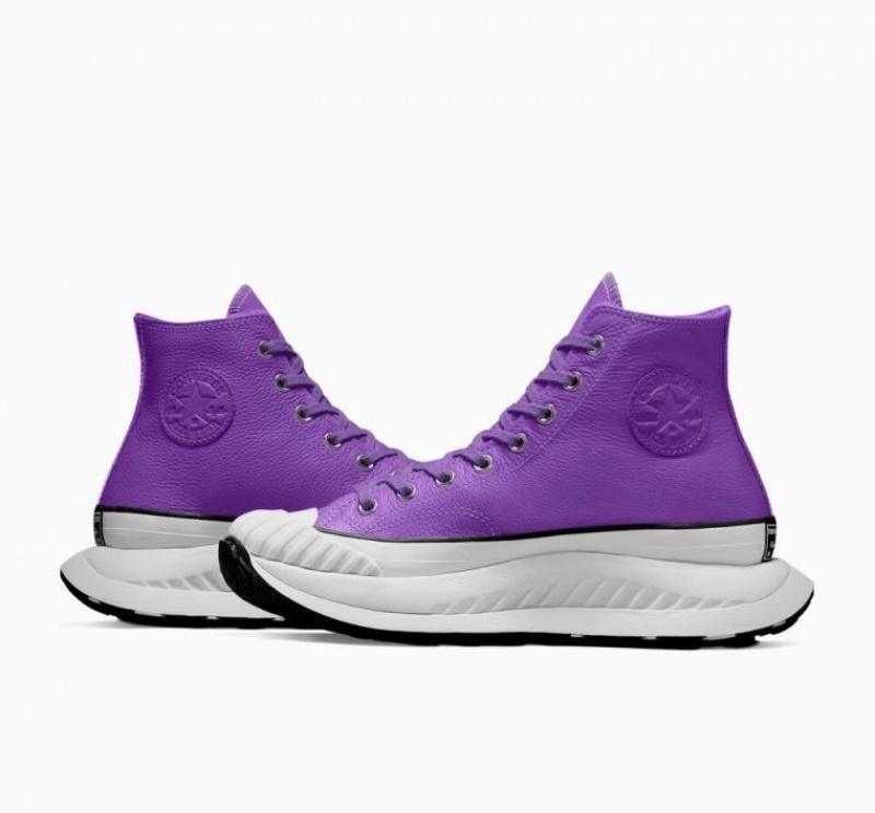 Tenis Converse Chuck Taylor 70 At-cx Leather Altos Mujer Moradas | COLOMBIA M1836Z