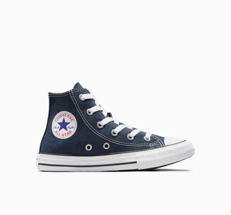 Tenis Converse Chuck Taylor All Star Altos Niños Azul Marino | COLOMBIA Z9031K