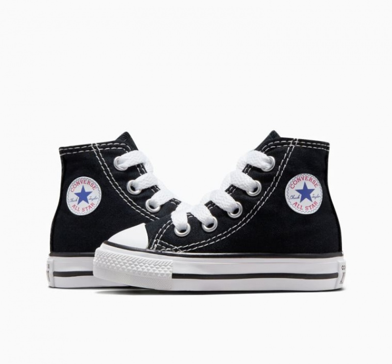 Tenis Converse Chuck Taylor All Star Altos Niños Negras | COLOMBIA D7645A