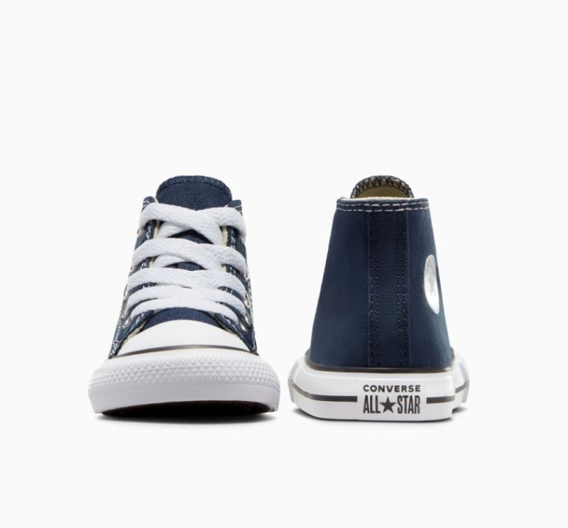 Tenis Converse Chuck Taylor All Star Altos Niños Azul Marino | COLOMBIA H7034T