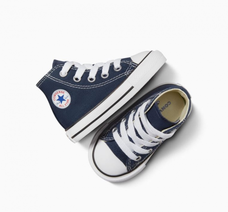 Tenis Converse Chuck Taylor All Star Altos Niños Azul Marino | COLOMBIA H7034T