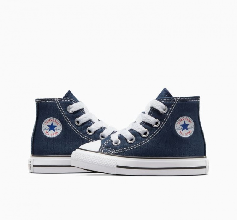 Tenis Converse Chuck Taylor All Star Altos Niños Azul Marino | COLOMBIA H7034T