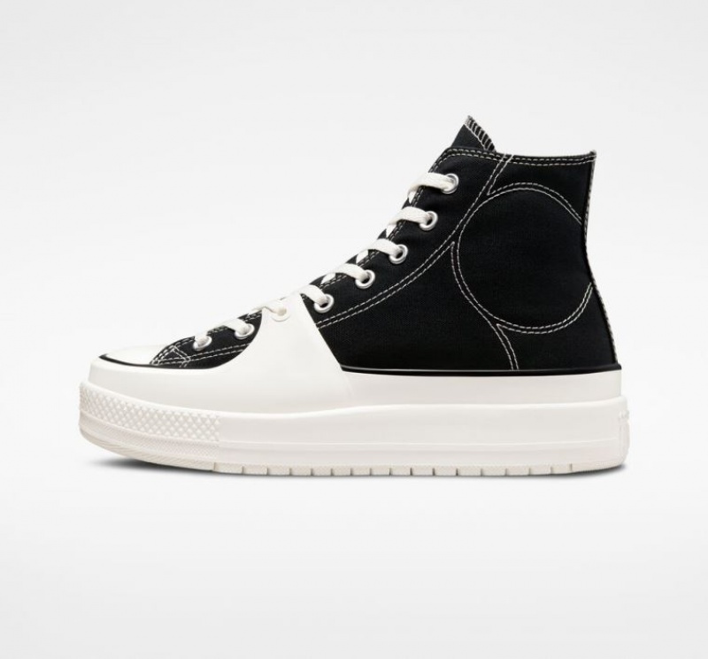 Tenis Converse Chuck Taylor All Star Construct Altos Mujer Negras Blancas | COLOMBIA Z5903P