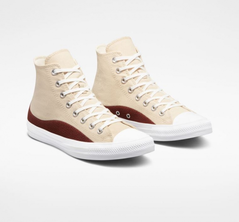 Tenis Converse Chuck Taylor All Star Craft Mix Altos Mujer Beige Marrones | COLOMBIA E9523P