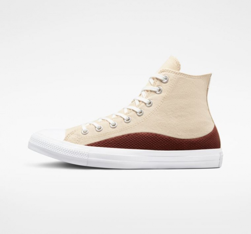 Tenis Converse Chuck Taylor All Star Craft Mix Altos Mujer Beige Marrones | COLOMBIA E9523P