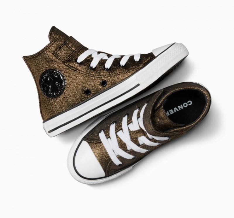 Tenis Converse Chuck Taylor All Star Easy On Sparkle Altos Niños Doradas | COLOMBIA S7942O